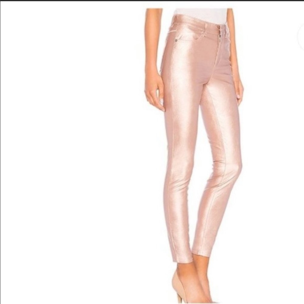Free People Pink Metallic Pants